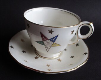 Vintage Royal Winton Order of the Eastern Star Masonic China Teacup and Saucer