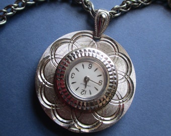 Vintage Caravelle Windup Pendant Watch on Chain