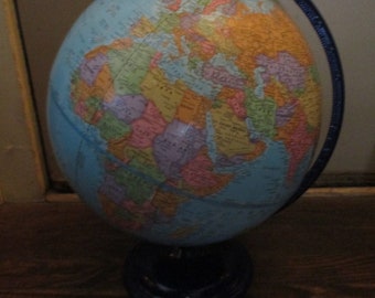 12" Diameter Imperial World Globe made by The George F. Cram Co.