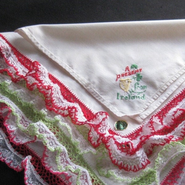 Vintage Irish Linen 4 Hankies Hand Crocheted Edges