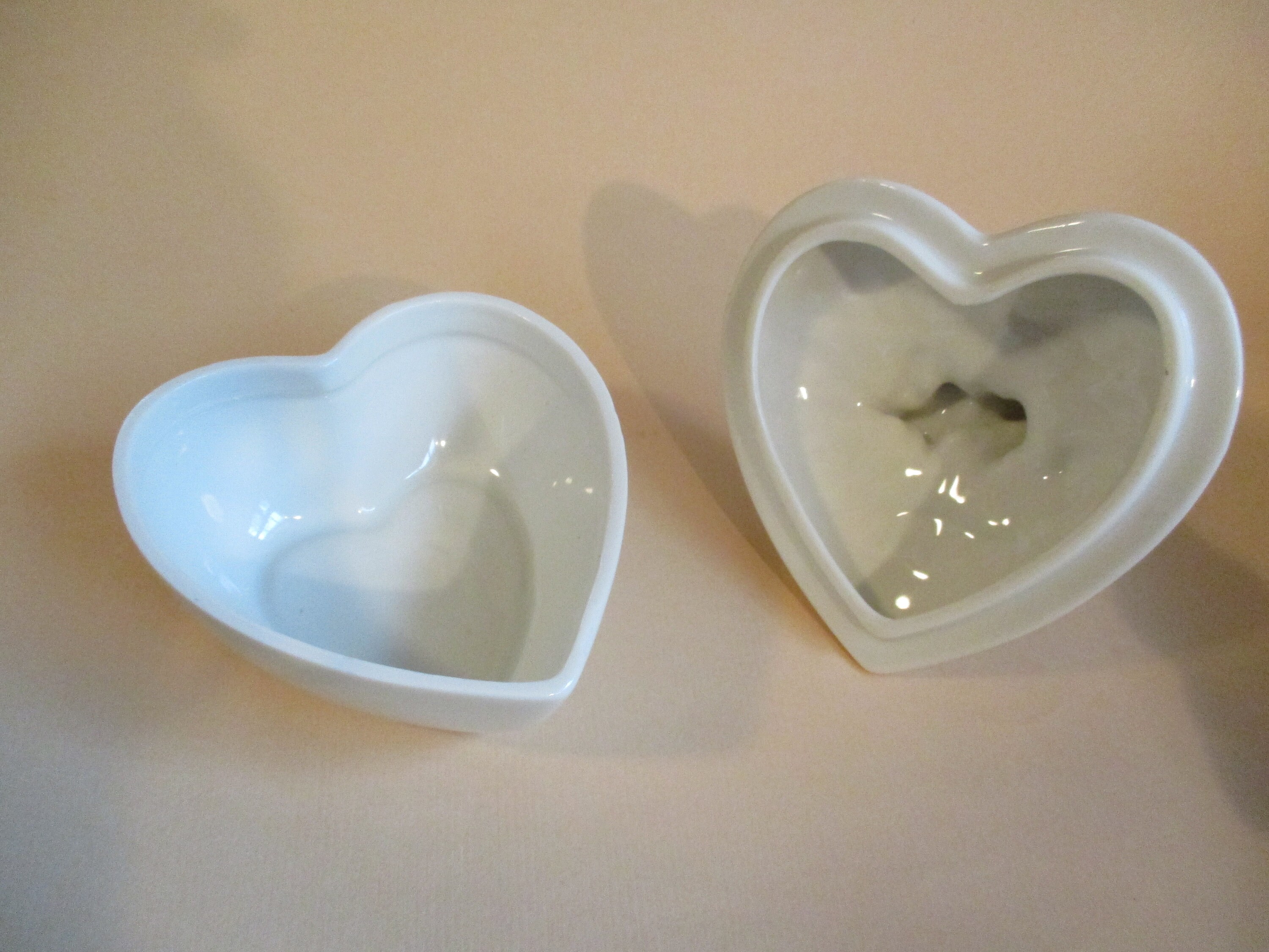 Porcelain Heart Shaped Container With Bird Vintage - Etsy