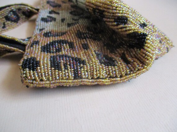 Vintage Hand Beaded Christiana Leopard Design Han… - image 4