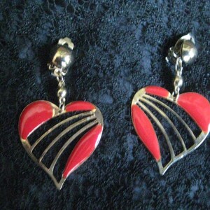 Vintage Heart Clipback Earrings image 2