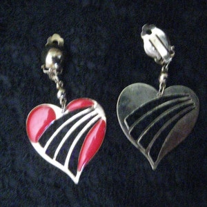 Vintage Heart Clipback Earrings image 3