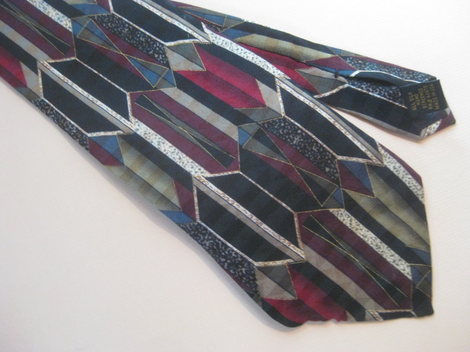 100% Silk Handscreened Steampunk Tie Made in U.S.A. Vintage - Etsy