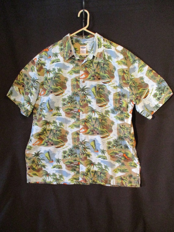 Vintage XL Hawaiian Shirt Old Navy Size XL 100% C… - image 1