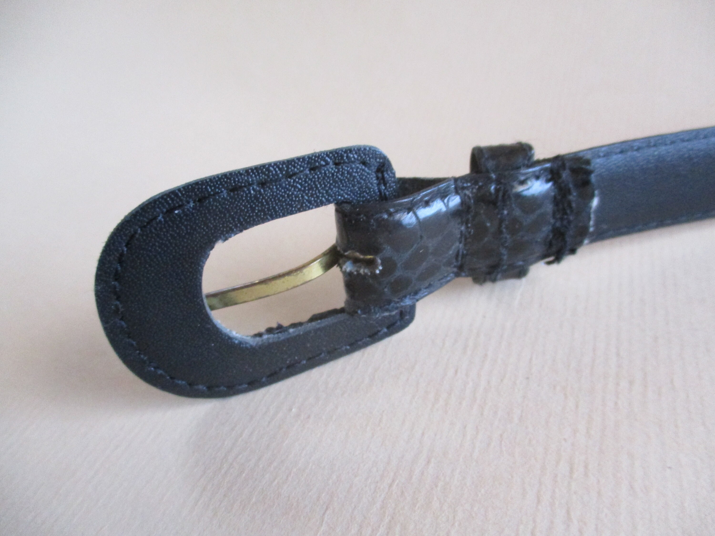 Harvé Benard Genuine Snake Skin Belt HARVE BENARD Vintage Black Snake Skin Belt - Etsy main image 3