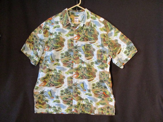 Vintage XL Hawaiian Shirt Old Navy Size XL 100% C… - image 3