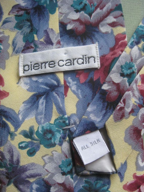 Vintage Pierre Cardin Floral 100% Silk Tie - image 3