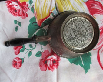 Primitive Tin Sieve with Handle Vintage Rustic