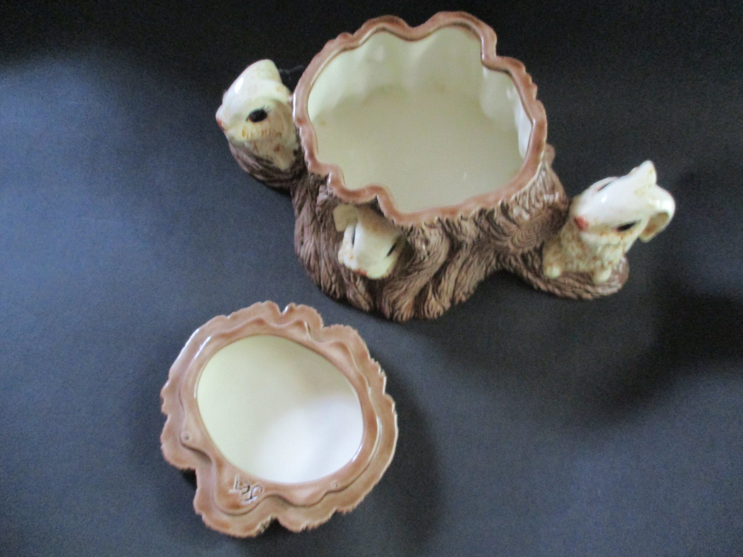 Vintage Handpainted Rabbit Container With Lid - Etsy