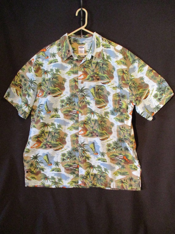 Vintage XL Hawaiian Shirt Old Navy Size XL 100% C… - image 2