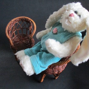 Two Miniature Wicker Doll Chairs Vintage