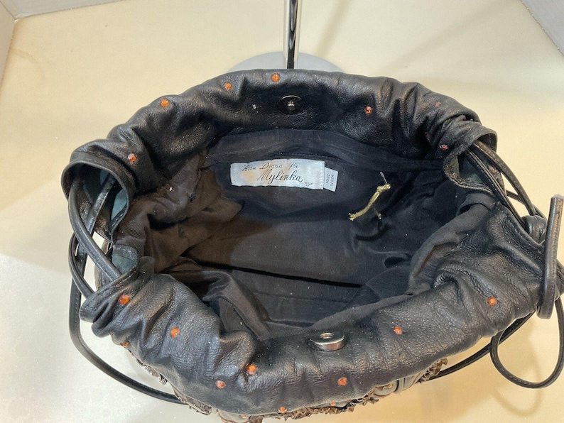 Vintage 1980s Brown Leather Drawstring Shoulder Bag by Rita Diana for ...