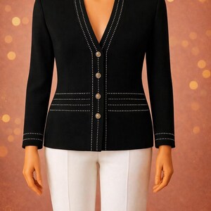 St. John Evening Collection Marie Gray Black Gold Silver Accents 2