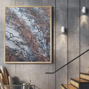 Handmade 3D Plaster Painting: Large Modern Wall Art