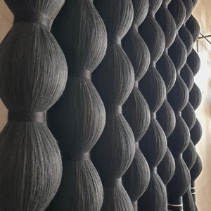 Handmade Black Macrame Wall Hanging: Boho Cotton Rope Decor