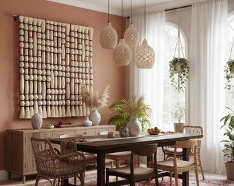 Lamos style customizable macrame wall hanging for bohemian home decor