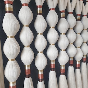 Bohemian Woven Wall Hanging: Scandinavian Rustic Cotton Ornament