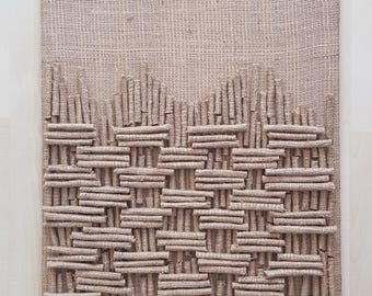 Boho Woven Wall Hanging: Handmade Jute Fiber Art