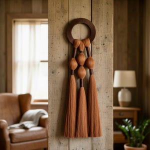 Boho Brown Woven Wall Hanging: Large Macrame Tapestry (25x100 cm)