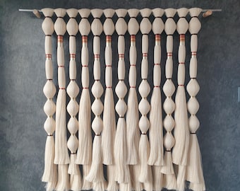 Boho Macrame Wall Hanging: Handmade Woven Tapestry, 134x100cm