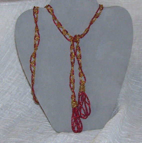 36 inch beaded "rope" necklace with tassels