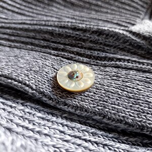 Abalone handgemachter Knopf 23 mm - Weiß Perlmutt-Knopf für Näh-Blazer/Jacke/Mantel/Pullover/Cardigan