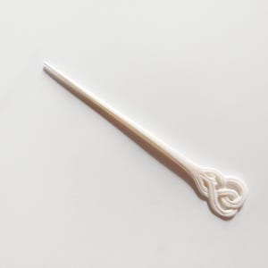 Bone hair stick 1 Prong , carved motherhood Celtic knot bone hair fork