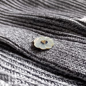 Abalone handgemachter Knopf 23 mm - Weiß Perlmutt-Knopf für Näh-Blazer/Jacke/Mantel/Pullover/Cardigan