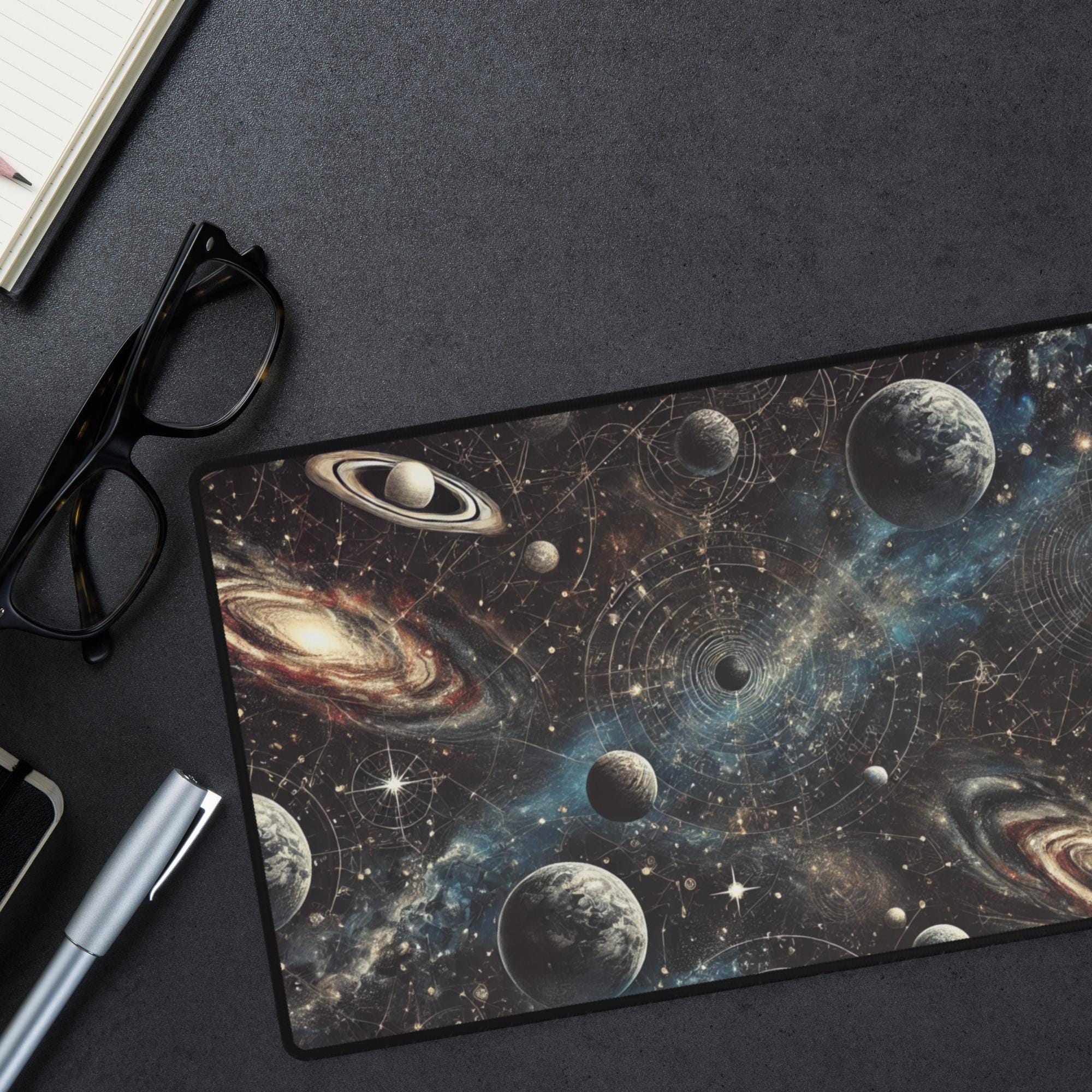 Tappetino Per Mouse Da Gioco Space Galaxy – 80x30 Cm – Bordi Cuciti E Base Antiscivolo - 5