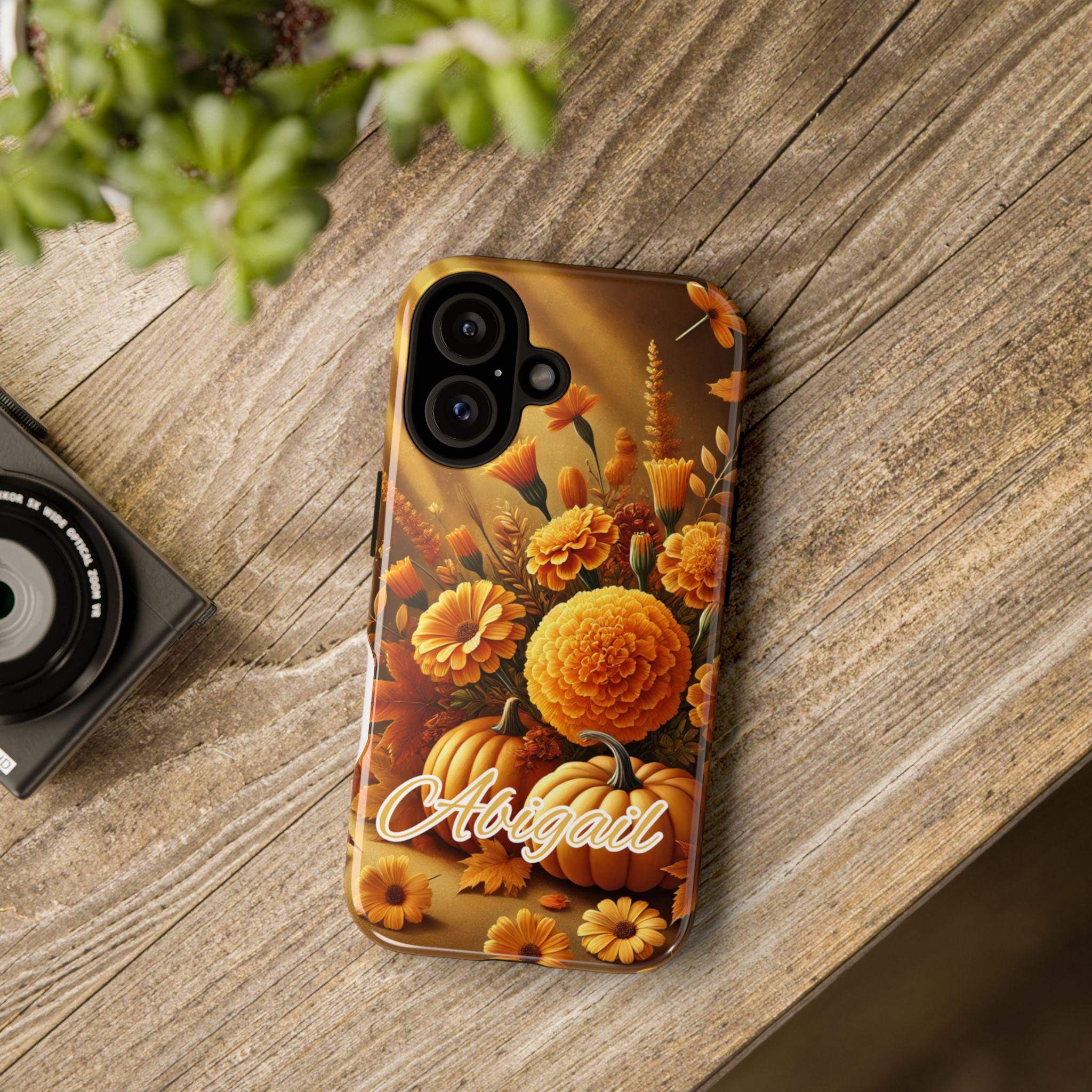 Personalized October Birth Flower Phone Case - Custom Marigold Design ...
