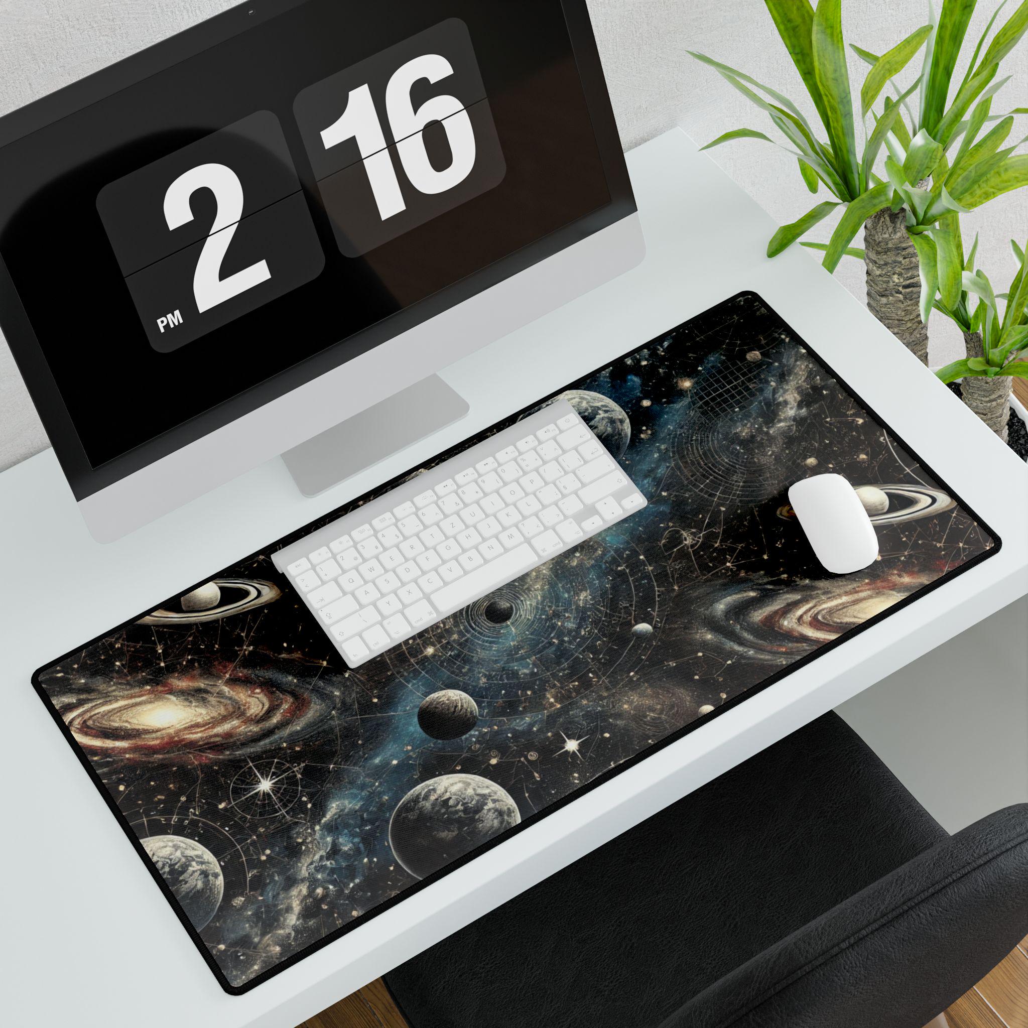 Galaxy Space Art - Tappetino per mouse impermeabile con bordo cucito, base in gomma antiscivolo, per laptop o computer desktop