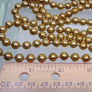 Large 8mm 100% Brass BALL CHAIN Round Bead 8mm / #15 size ~ Bulk Lengths 3 feet to 50 feet Bright or Patina Finish ~ Connectors available Bild 2