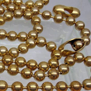 Large 8mm 100% Brass BALL CHAIN Round Bead 8mm / #15 size ~ Bulk Lengths 3 feet to 50 feet Bright or Patina Finish ~ Connectors available Bild 7