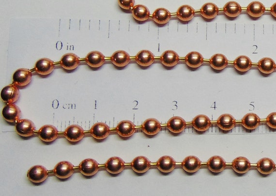 Connectors Solid COPPER Ball CHAIN Faceted Bead  #10 4.5mm  ~ Bulk Lengths 