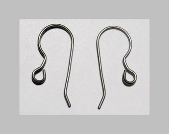24 Pure TITANIUM French Hook Ear Wires Earrings Grade 1 No Nickel Hypo-Allergenic ~ EU Compliant ~ Earring Findings ~ Nickel free ~ 12 Pairs