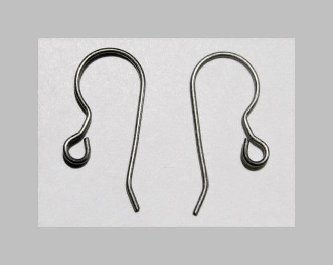 Titanium 24 mm 21 Gauge 20 Pieces French Hook Earrings Wires,  Hypoallergenic Grade 1 Titanium Findings, Nickel Free Earring Components