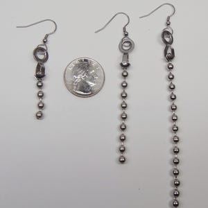 Chunky Stainless Ball Chain Dangle Earrings ~ Industrial Design ~ Linear Drop ~ All stainless steel ~ Make your Statement Pick your Length immagine 6