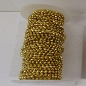 REAL Brass Ball Chain, 3.2mm Round Bead, Bulk Lengths with Connectors image 1
