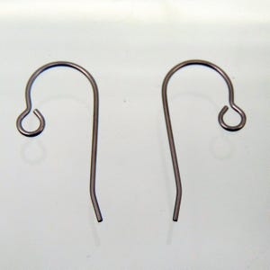 25 Pairs TITANIUM Ear Wires ~ Hook with open Loop ~ 24mm Post Grade ~ No Nickel  ~ HypoAllergenic  earrings 50 Ear Hooks  ~ Implant Grade