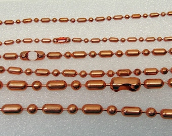Pure COPPER Waist Chain ~ Ball and Bar Belly Chain ~ 3 sizes ~ Natural copper chain ~ Waist Beads plus Necklace, Bracelet, Anklet Lengths