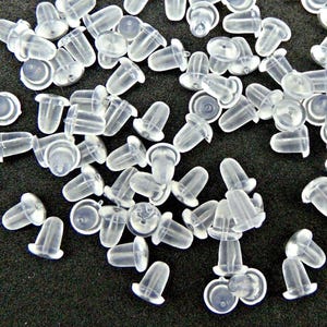 Best Price for 200 Clear Ear Nuts ~ Soft Bell Shape Earring Keeper Ear Backs 4mm x 5mm for posts hooks threaders All purpose earring keeper