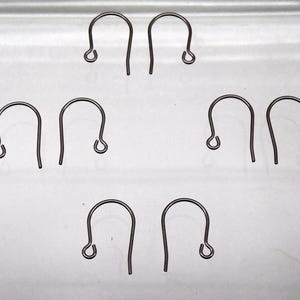 500 (250 pairs) HypoAllergenic  TITANIUM Ear Wires ~ Hook w/ open Loop ~ Grade 1 No Nickel ~ 15mm Post ~ EU Compliant ~ Simple Basic design
