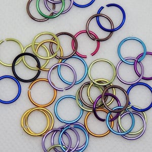 Economy Anodized Aluminum Jump Rings: Mixed Colors, 6mm 8mm 10mm, Nickel Free, Tarnish Resistant image 2