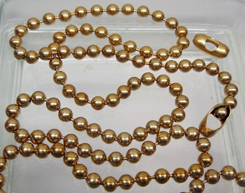 Large 8mm 100% Brass BALL CHAIN Round Bead 8mm / #15 size ~ Bulk Lengths 3 feet to 50 feet Bright or Patina Finish ~ Connectors available Bild 6