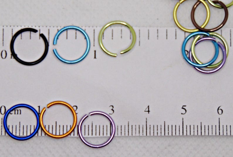 Economy Anodized Aluminum Jump Rings: Mixed Colors, 6mm 8mm 10mm, Nickel Free, Tarnish Resistant image 6