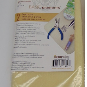 May include: A yellow Basic Elements bead mat, 8" x 8", designed to create a comfortable workspace and prevent beads from rolling away. The mat is made of a super-soft, foam-like material, ideal for working with small beads.