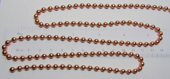 Solid COPPER BALL #10 CHAIN Large 4.5mm bead ~ Bulk Lengths Quantity Options 