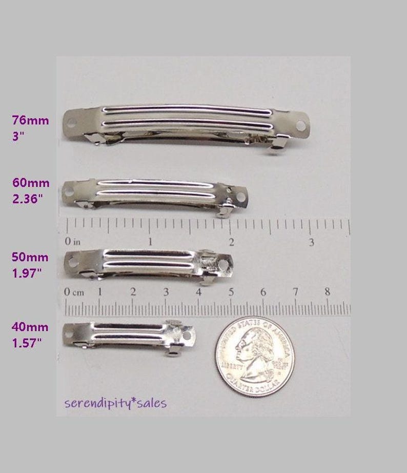 Hair BARRETTES Clips ~ DIY Hair Accessories ~ Four Lengths 1.5" to 3" ~ French Style Nickel-free image 3